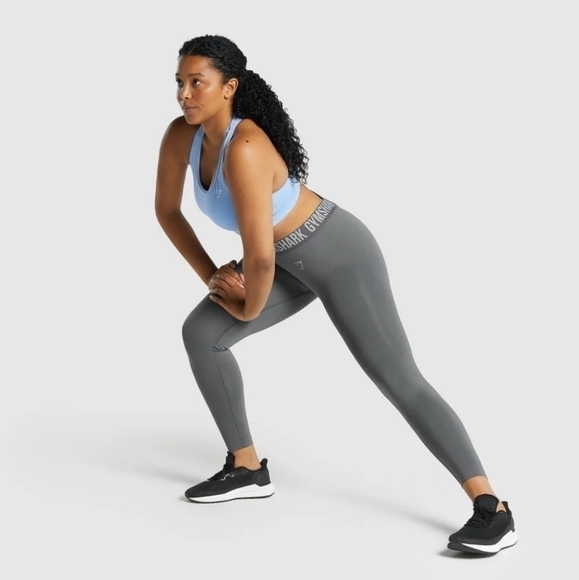 Gymshark Fit Seamless Workout Leggings Charcoal Gray Small - Picture 1 of 6